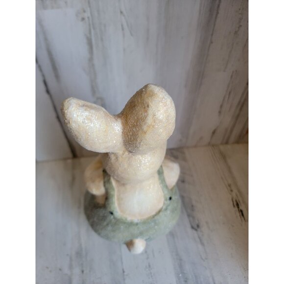 Vintage paper mache rabbit overalls‎ carrot Easter large home decor - Picture 7 of 8